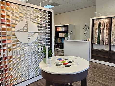 Hunter Douglas display in the store interior